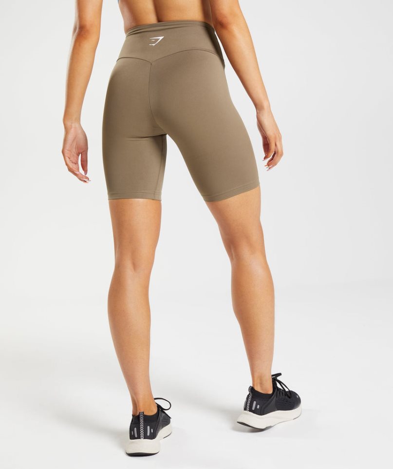 Women's Gymshark Training Cycling Shorts Brown | NZ 5TEVZR